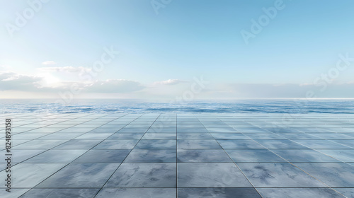 Wide marble floor, car advertising background