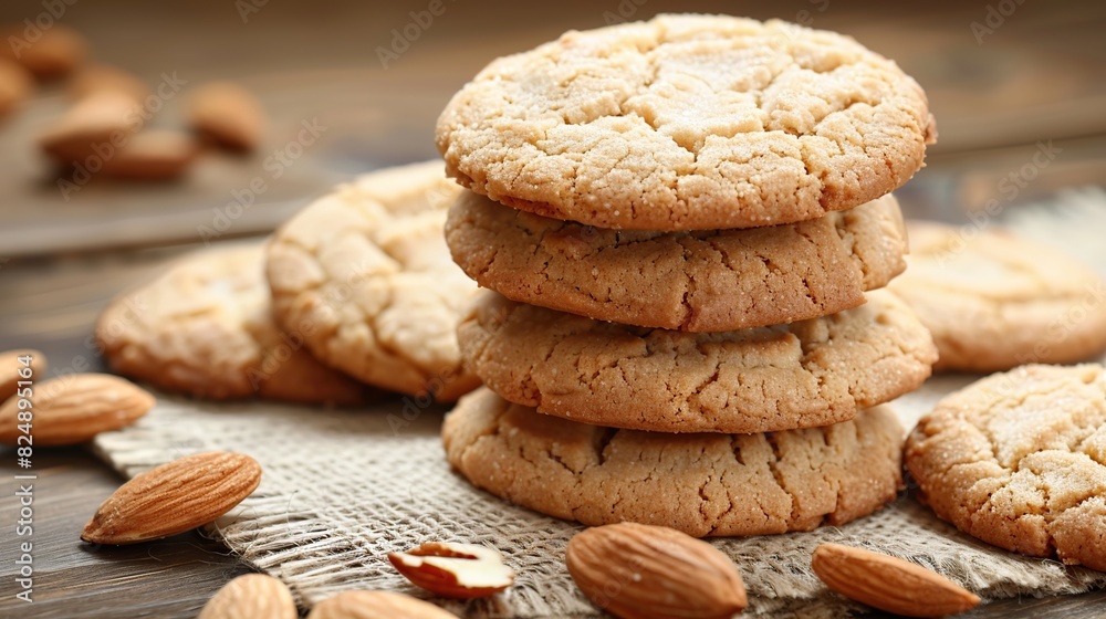 Almond cookies with butter, for a high fat, nutritious and organic diet. Generative Ai Almond cookies with butter, for a high fat, nutritious and organic diet. Generative Ai