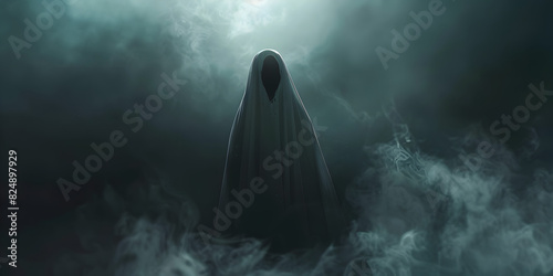 Phantom Shadows Spirits Lurking in the Night Fog, Lost Souls Ghostly Apparitions in the Darkness