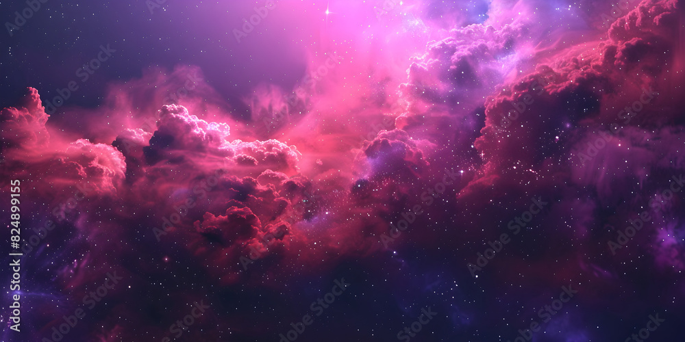 Space background with realistic nebula and shining stars