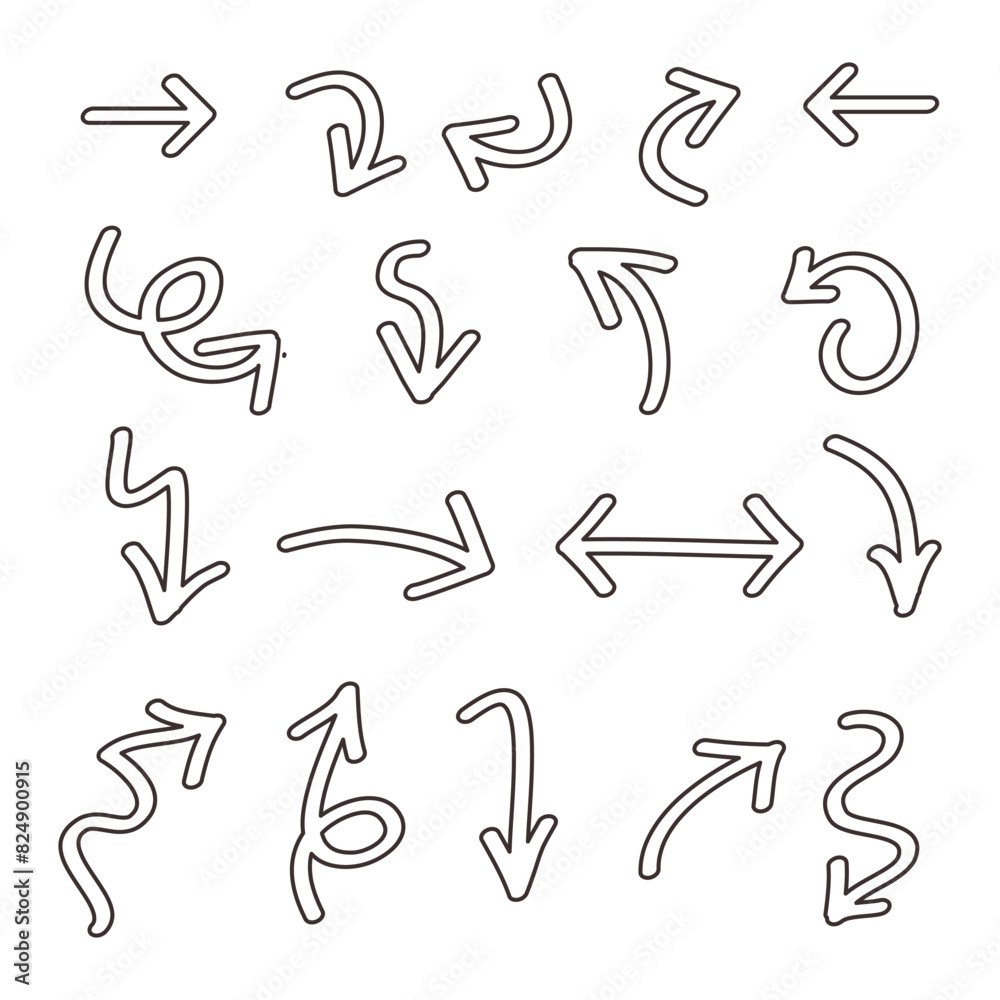 Obraz premium Hand drawn arrow set