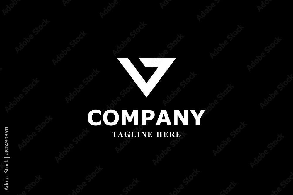 letter v seven modern logo letter v seven modern logo
