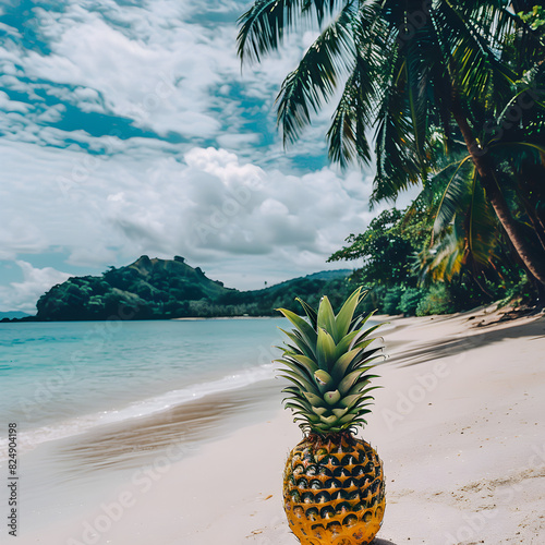 Summer wallpapers with amazing beaches, ocean views, palm trees, pineapples.