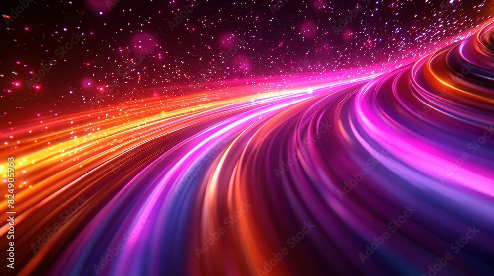 A vibrant abstract background featuring lines and stars, and a dark canvas with celestial elements in the center A vibrant abstract background featuring lines and stars, and a dark canvas with celestial elements in the center