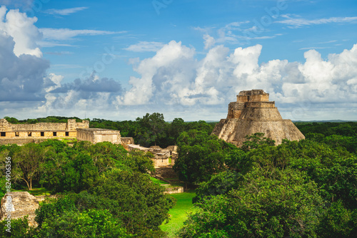 Pyramid of the Magician, uxmal, located in yucatan, mexico