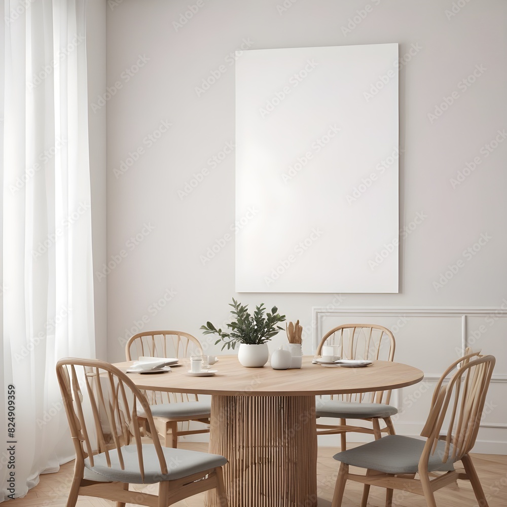 Frame mockup, ISO A paper size. Living room wall poster mockup. Modern interior design.Living room Interior mockup with house background. 3D render