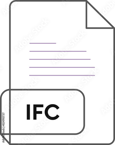 IFC File Extension  icon Crisp Corners  thick outline