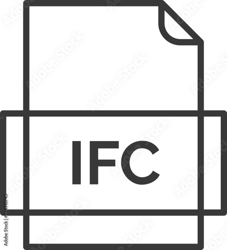 IFC File Icon Thick outline Rounded corners