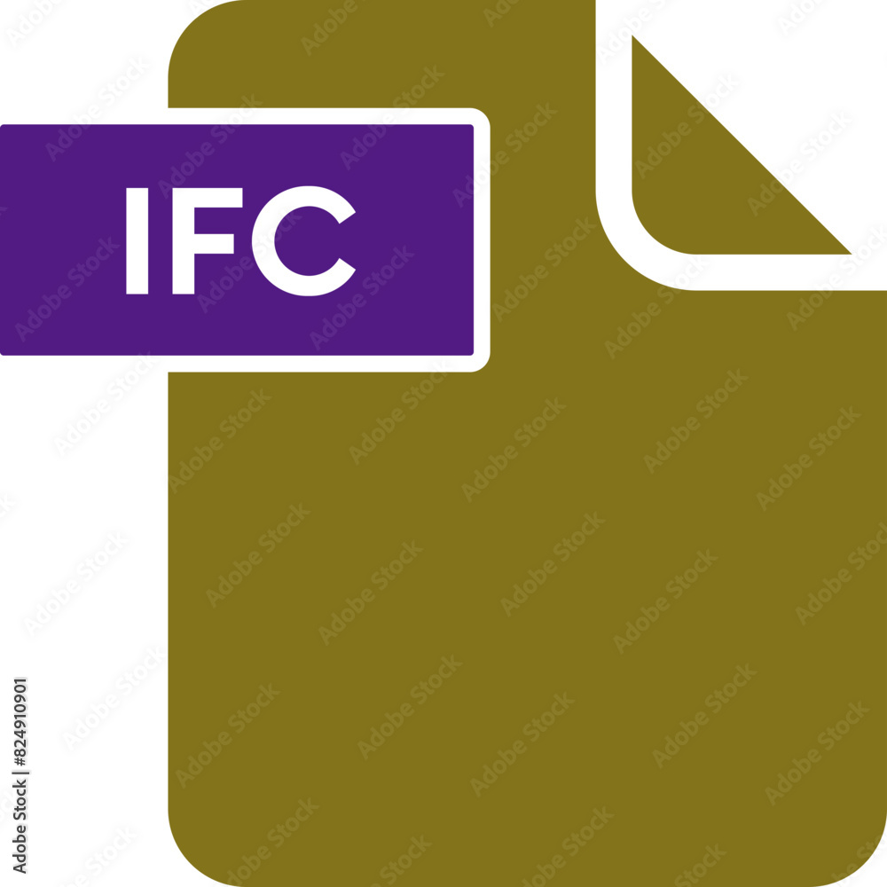 IFC File format icon rounded shapes and spacing