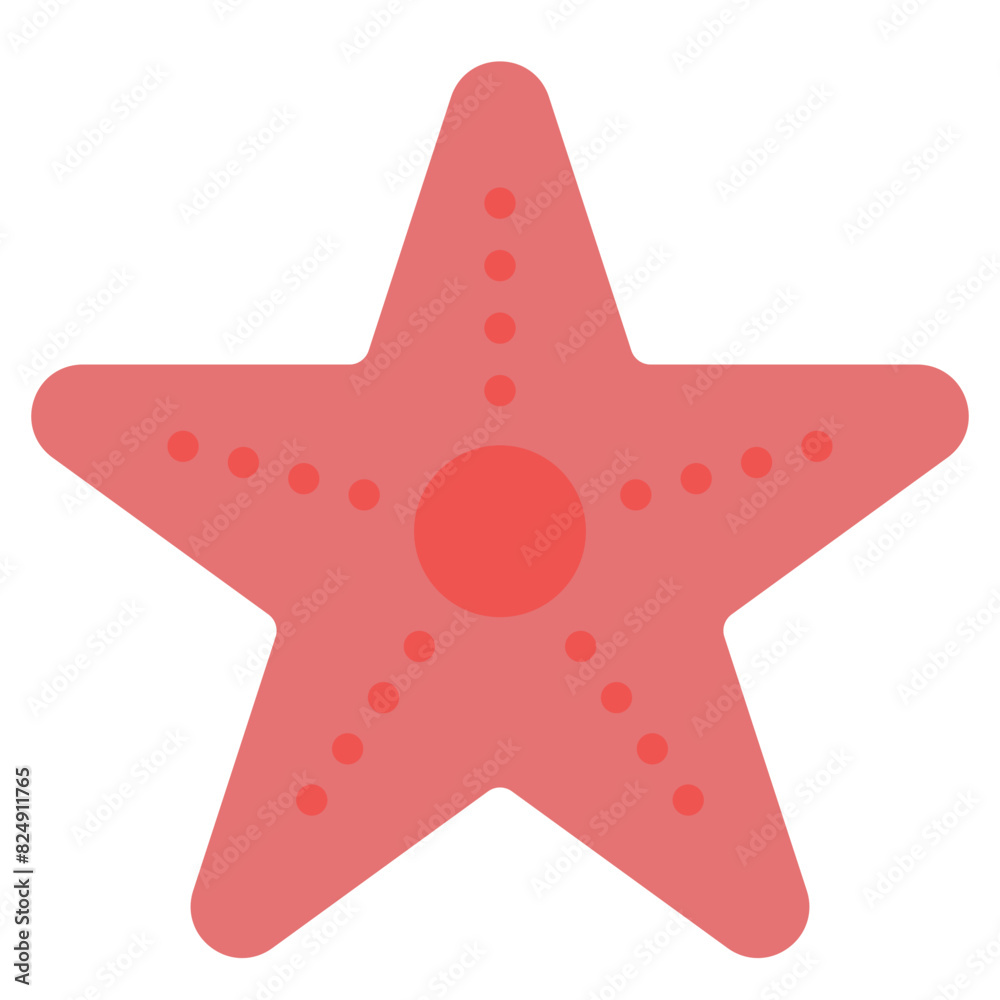 Starfish Icon in Flat Style Starfish Icon in Flat Style