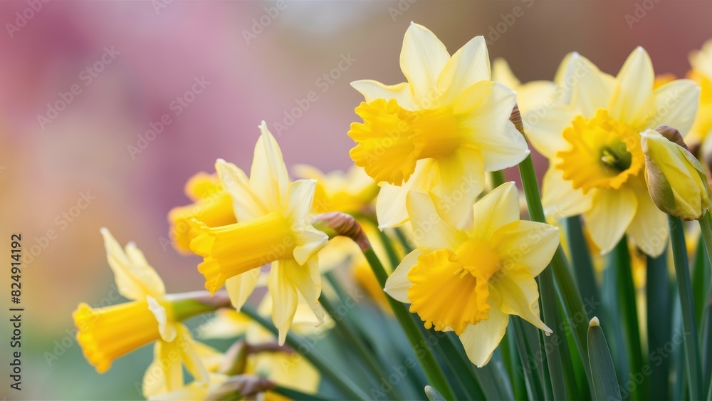 Spring Radiance Close-up Background of Yellow Daffodil Flowers Spring Radiance Close-up Background of Yellow Daffodil Flowers