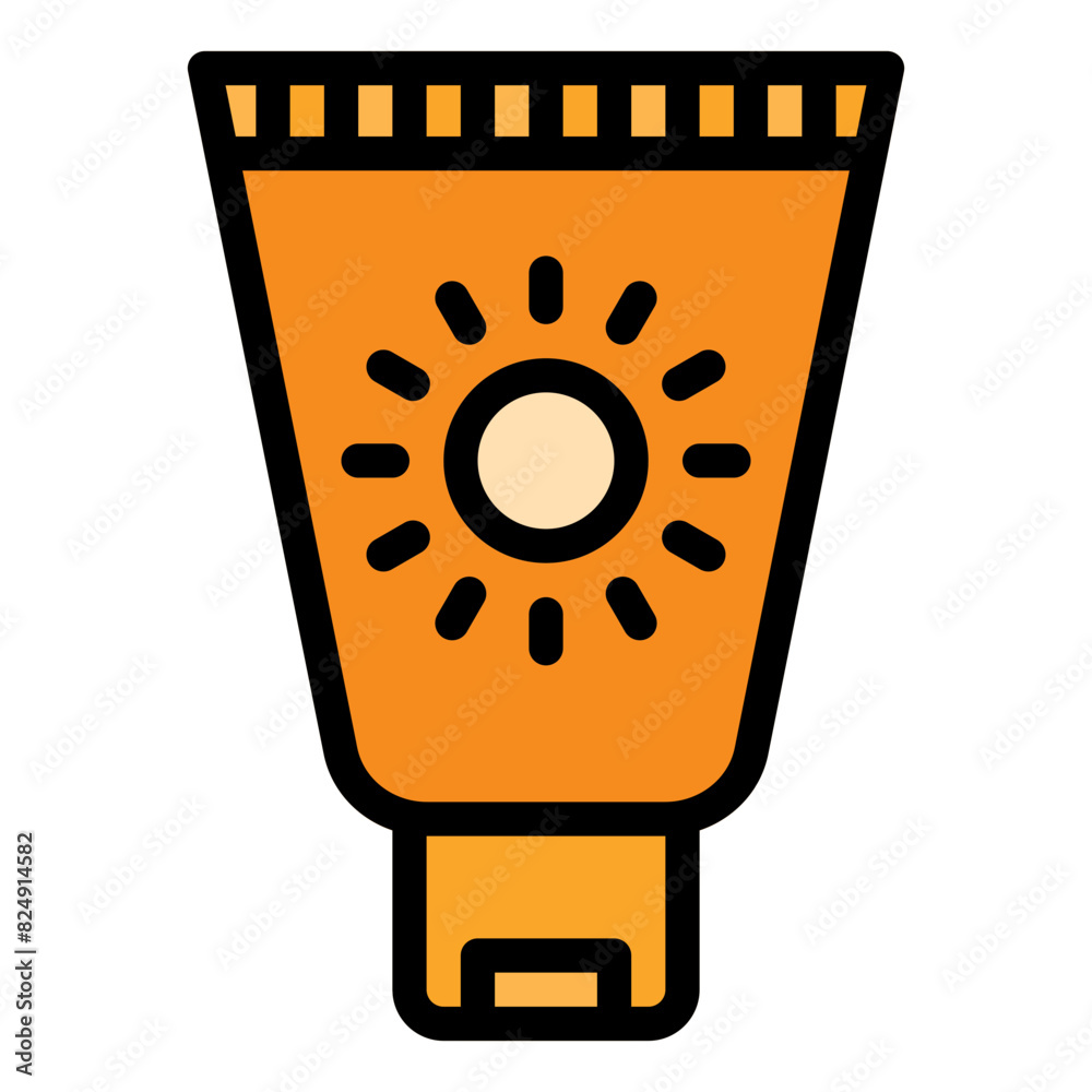 Sunscreen Icon in Filled Line Style Sunscreen Icon in Filled Line Style