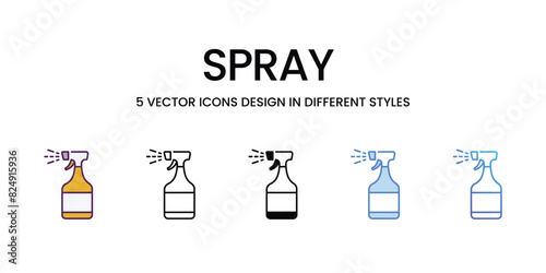 Spray icons vector set stock illustration.