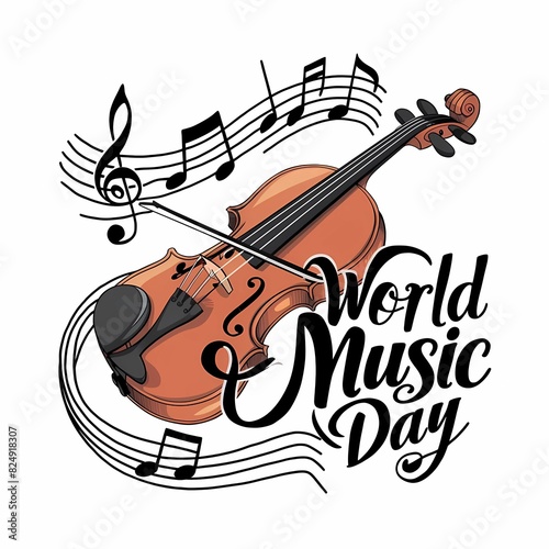 violin and music notes world music day