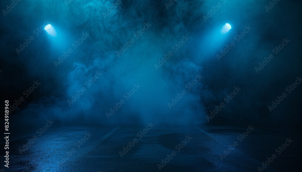 Midnight Serenade: A Moody Urban Landscape in Dark Blue Hues and Neon Lights Midnight Serenade: A Moody Urban Landscape in Dark Blue Hues and Neon Lights