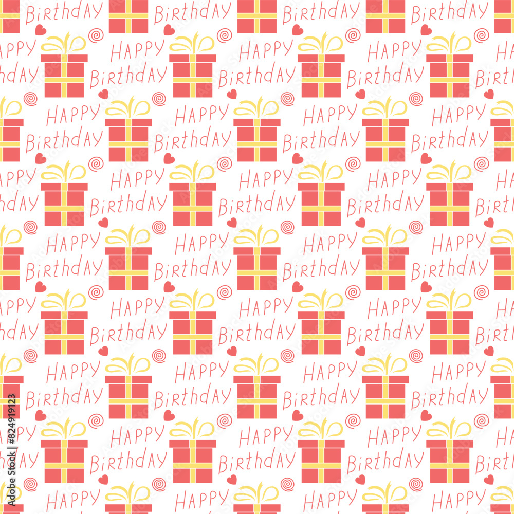 Obraz premium Happy birthday pattern. Seamless birthday background
