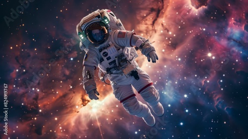 Astronaut Floating in the Vastness of Space