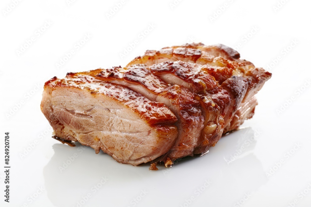 Meat pork on a white background - generative ai Meat pork on a white background - generative ai