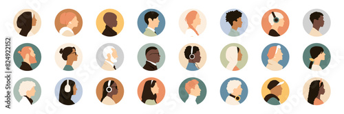 Icons of different people. Modern design.
