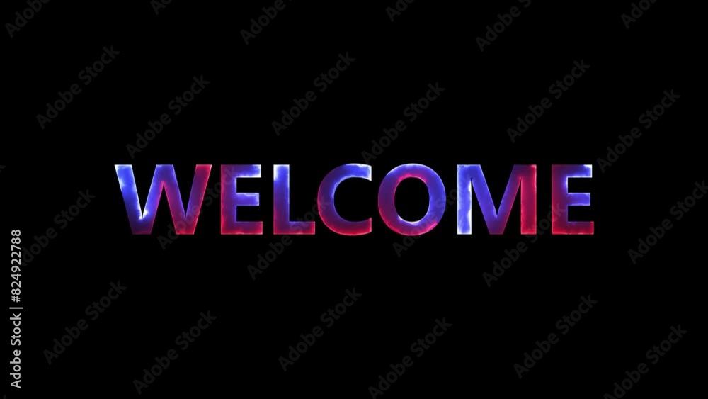 Animated Welcome neon glowing with reflection Animated Welcome neon glowing with reflection