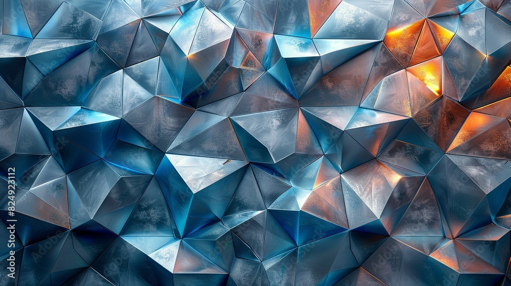 Geometric Style, A futuristic backdrop with geometric blue ice textures and a network of gray lines, enhanced by colorful accents to depict the interconnectedness of digital communication. Various Geometric Style, A futuristic backdrop with geometric blue ice textures and a network of gray lines, enhanced by colorful accents to depict the interconnectedness of digital communication. Various