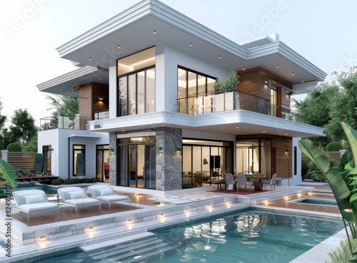 Modern house with swimming pool © Adobe Contributor