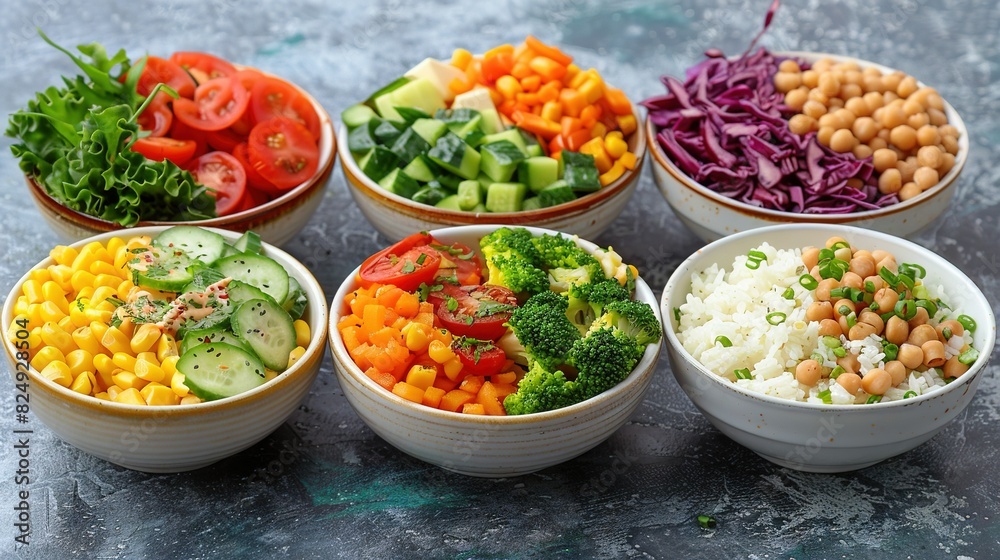 A table overflowing with various bowls of salads and vegetables atop it A table overflowing with various bowls of salads and vegetables atop it