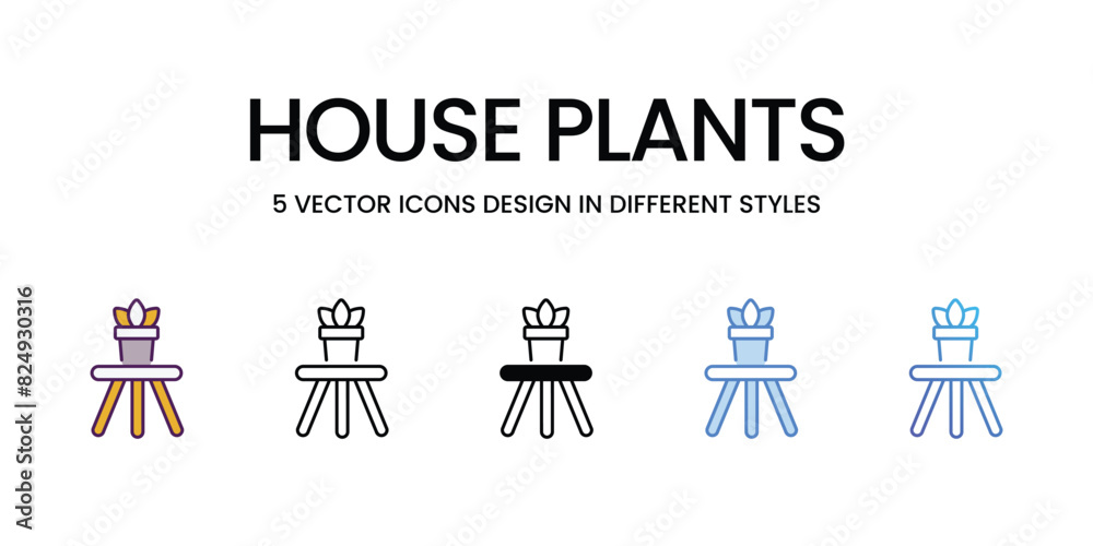 House Plants icons vector set stock illustration. House Plants icons vector set stock illustration.