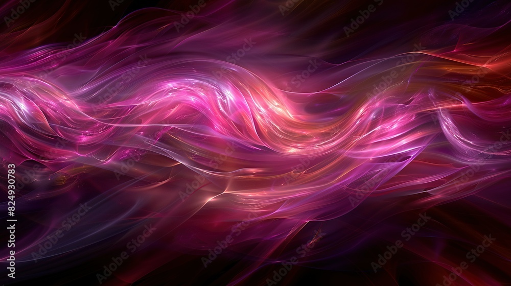   A digital illustration featuring a vibrant gradient of pink and purple hues against a dark backdrop, displaying a central focal point of deep red color