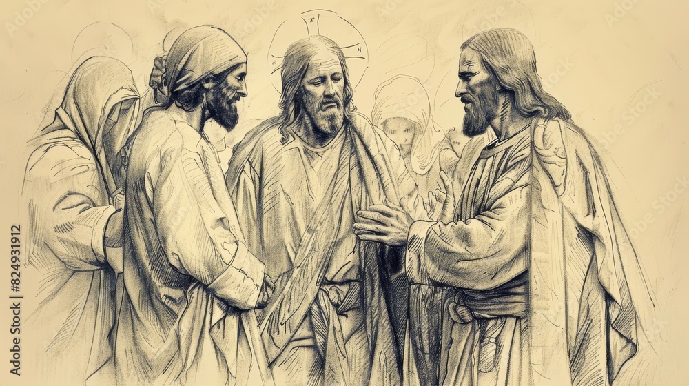 Biblical Illustration of Jesus' Healing of the Leper, Ideal for article