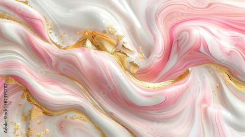  A stunning pink-and-gold wallpaper featuring a grand wave of gold paint on its side wall