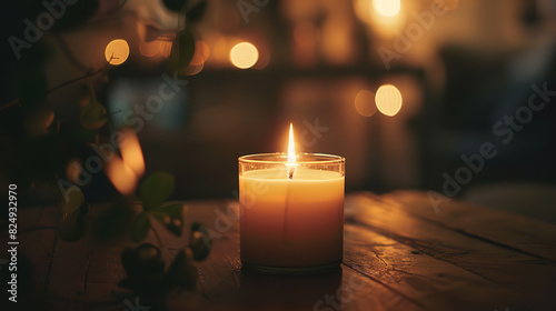 Intimate Atmosphere with Close-up of Glowing Candle Flame