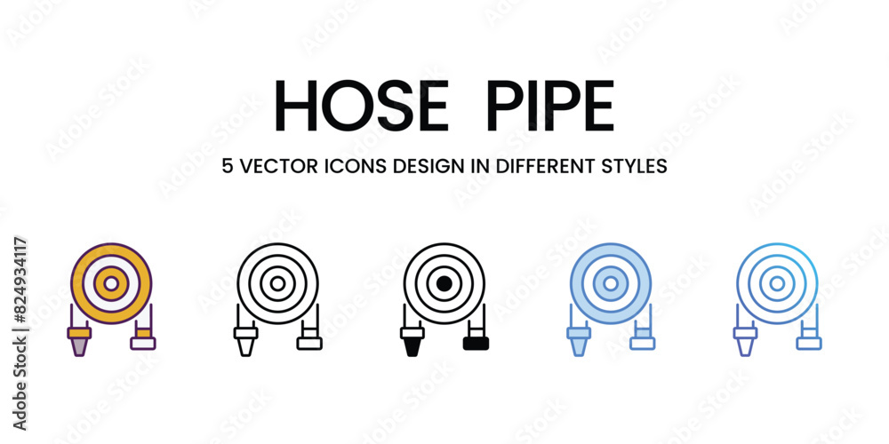 Hose Pipe icons vector set stock illustration. Hose Pipe icons vector set stock illustration.