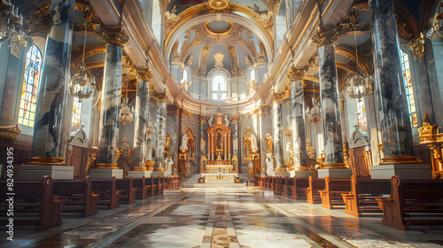 Interior of St. Peter's Basilica, Vatican City, Rome, Italy, St Peter Cathedral in Rome, Italy