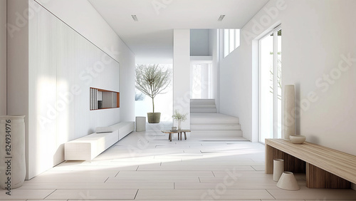 Beautiful and sophisticated living room, sofa, cushions, furniture. Real estate, villa, sofa, minimalist room, copy space, mock up © Good Home