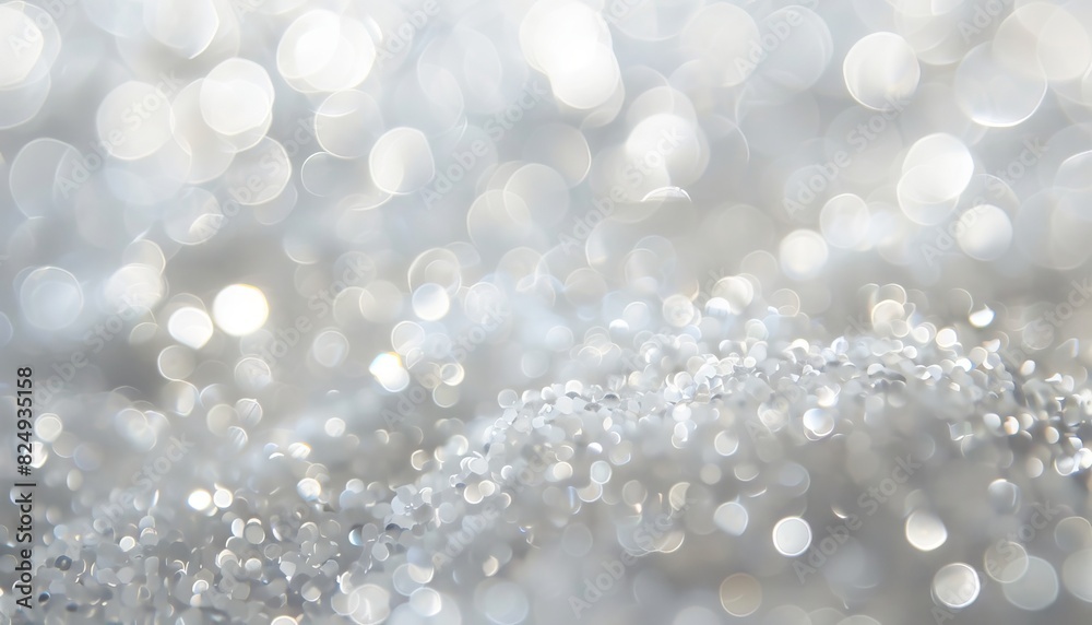 Shimmering White and Silver Bokeh: A Stunning Abstract Background Display - AR 7:4