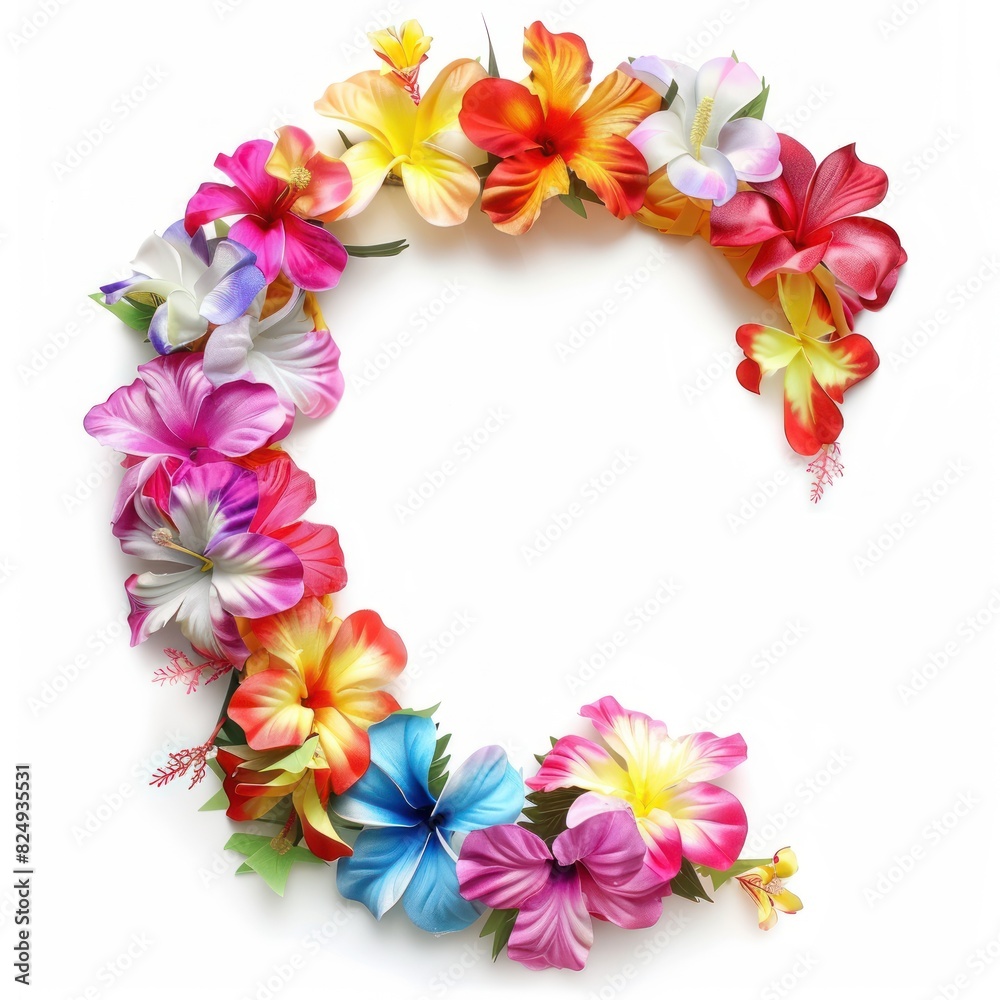 Minimalist Plumeria Wreath with Delicate Pastel Blooms, Subtle and Elegant, Isolated on White Background