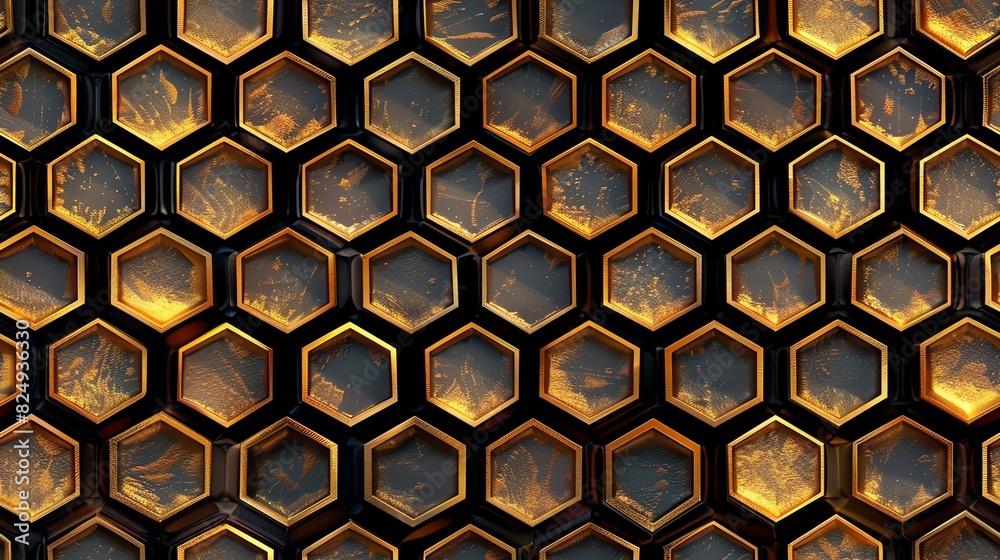 Modern honeycomb design with geometric pattern background Modern honeycomb design with geometric pattern background