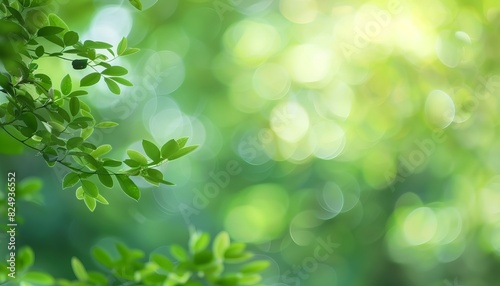 Enchanting Forest: Abstract Green Nature Background with Bokeh and Natural Light