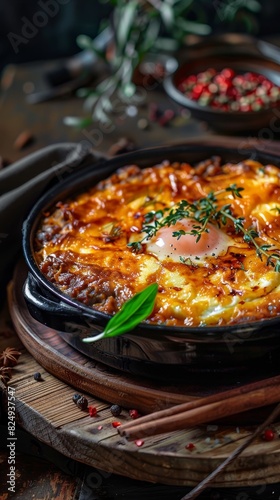 Bobotie  South African spiced minced meat baked with an egg topping  family dinner in Cape Town