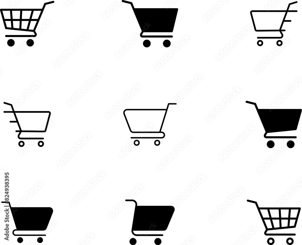 Shopping Cart Icon Vector. Shopping cart illustration for web, mobile apps. Shopping cart trolley icon vector isolated on white background Shopping Cart Icon Vector. Shopping cart illustration for web, mobile apps. Shopping cart trolley icon vector isolated on white background