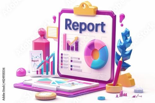 Colorful Business Report Visualization With Charts, Graphs, and Stationery