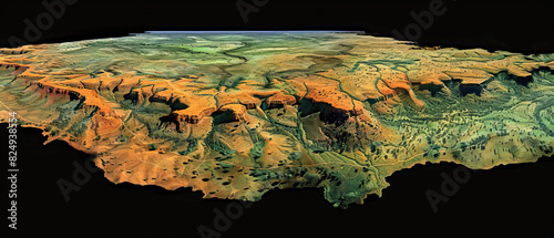 Modern nature reserve national park background wallpaper, backdrop, texture, Maasai Mara, Kenya, isolated. LIDAR model, elevation scan, topography map, 3D render, template, aerial, drone, detailed