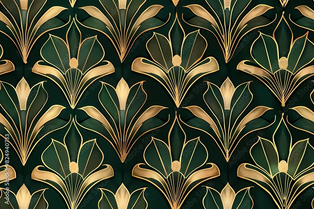 Seamless art deco wallpaper design pattern Seamless art deco wallpaper design pattern