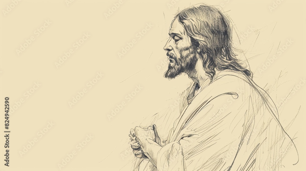 Jesus' Lesson on the Greatest Commandment, Biblical Illustration of Love, Perfect for Religious Stock Photos Jesus' Lesson on the Greatest Commandment, Biblical Illustration of Love, Perfect for Religious Stock Photos