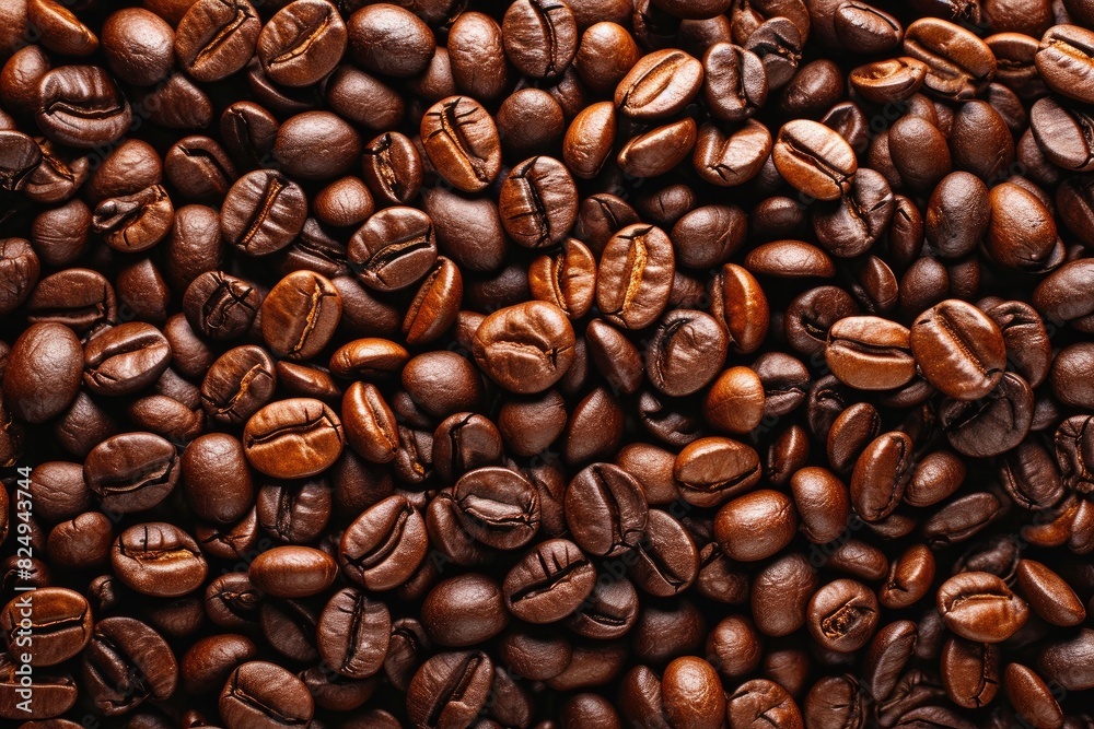 Naklejka premium Dark Roasted Coffee Beans Pattern