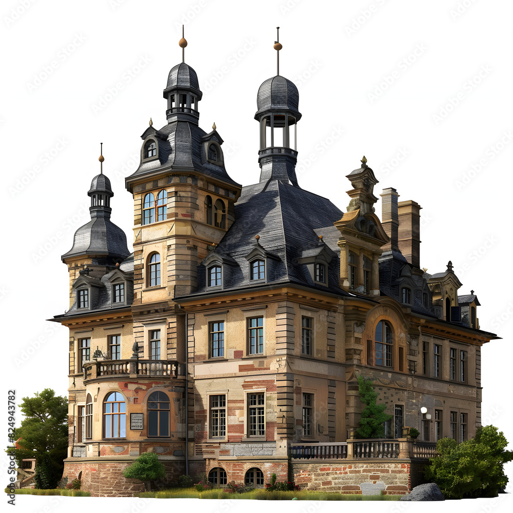 Schloss wackerbarth, radebeul, germany isolated on white background, png
