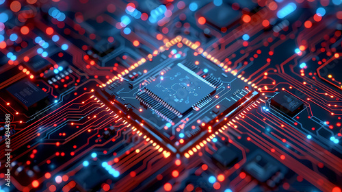 Circuit board technology cpu microprocessor vector image