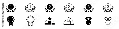 Cup icon. Prize vector set. Champion sign isolated on white background. Winner symbol.