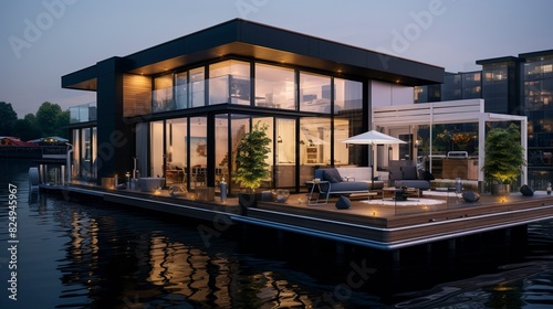 A photo of Modern Houseboats with Sleek © Xfinity Stock